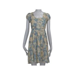 Anthropologie Moulinette Soeurs Blue and Cream Floral Women Size 8 Dress.